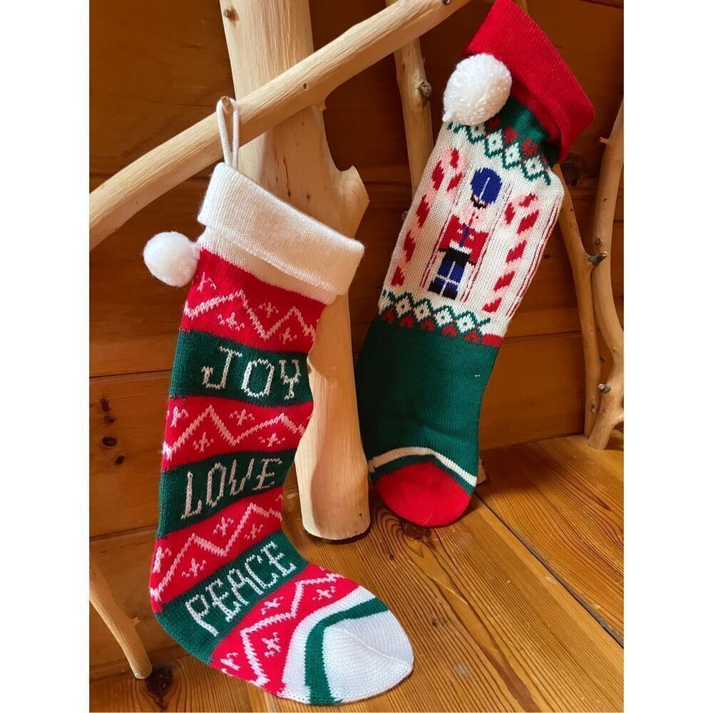 Vintage Knit Christmas Stockings